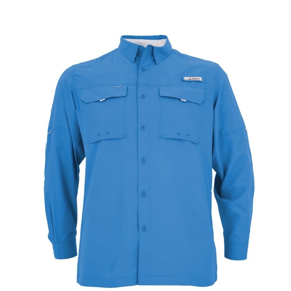 HABIT Men's Flushing Bay Long Sleeve Fishing Shirt Sz M outdoors